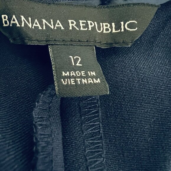 Banana Republic Women's Pull-on Tapered Stretch Blue Pants Size 12 High Rise NWT - Picture 10 of 15